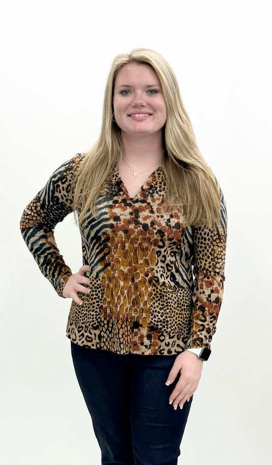 Pure Essence #694-8119 Animal Patch Top
