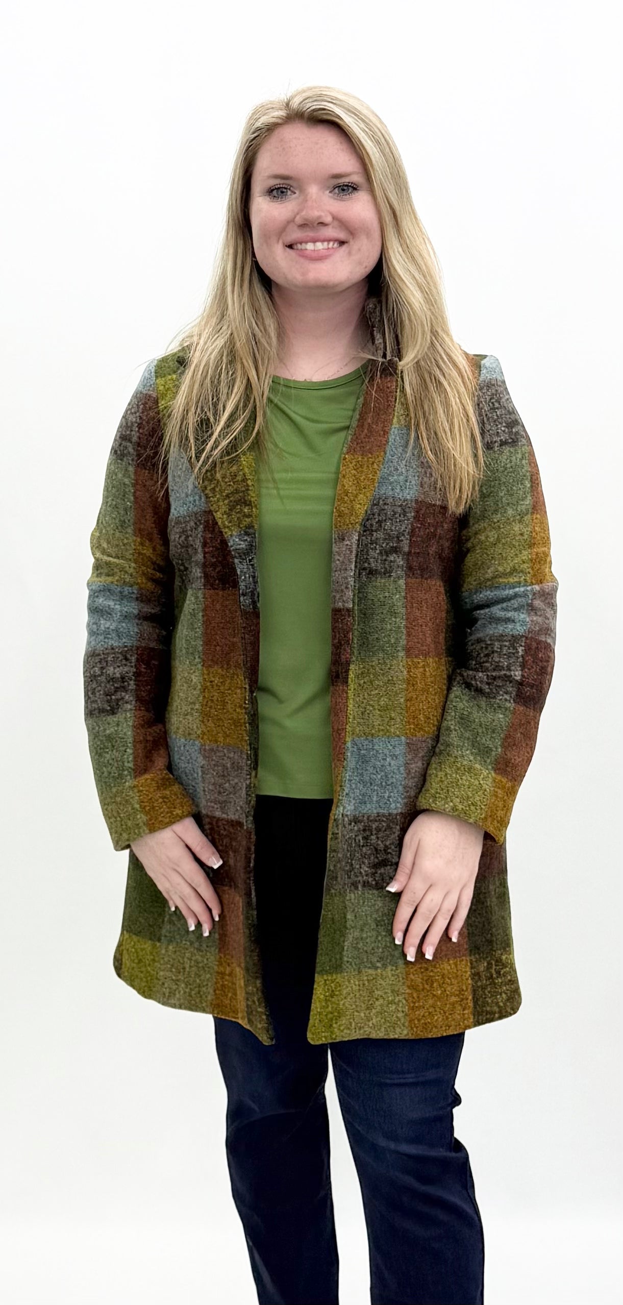 Pure Essence #693-7113 Multi Plaid Jacket