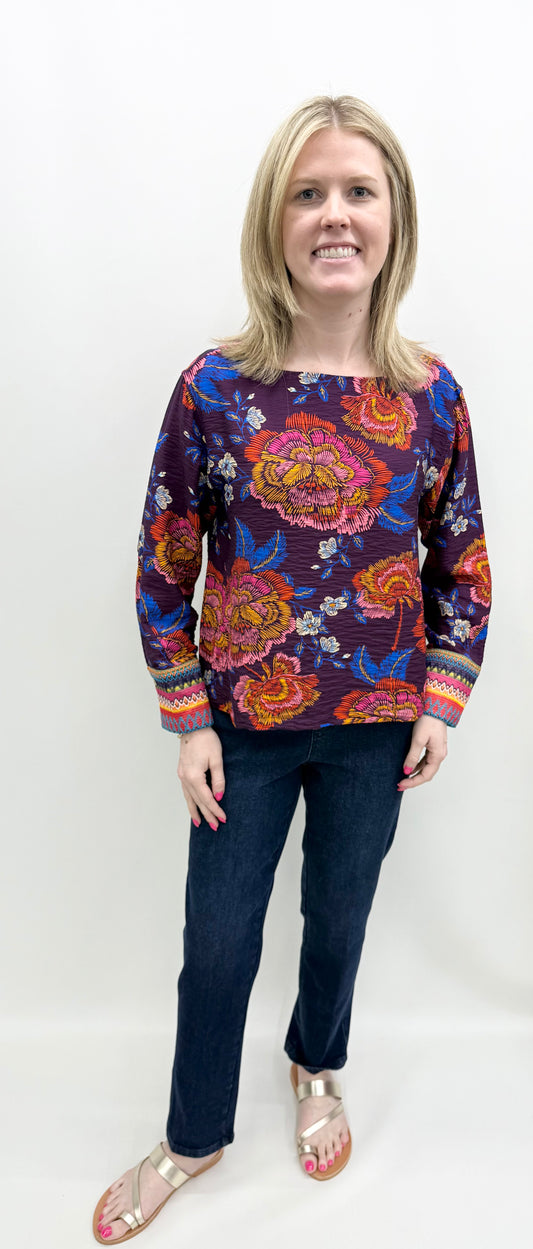 Tru-Luxe #T36494BM Multi Color Top