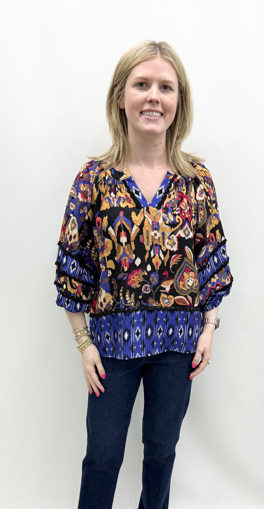 Tru-Luxe #T36495BM Multi Color Top
