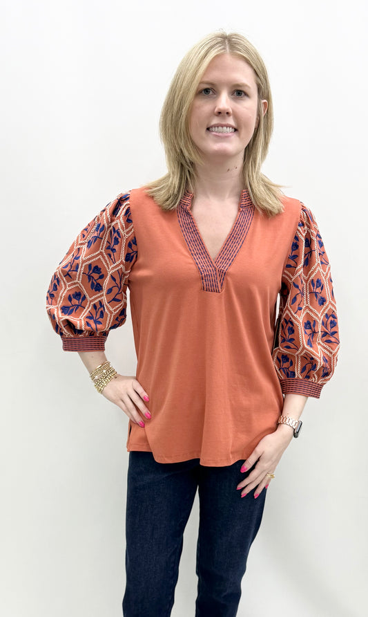 Tru-Luxe #T36222BM Embroidered Top