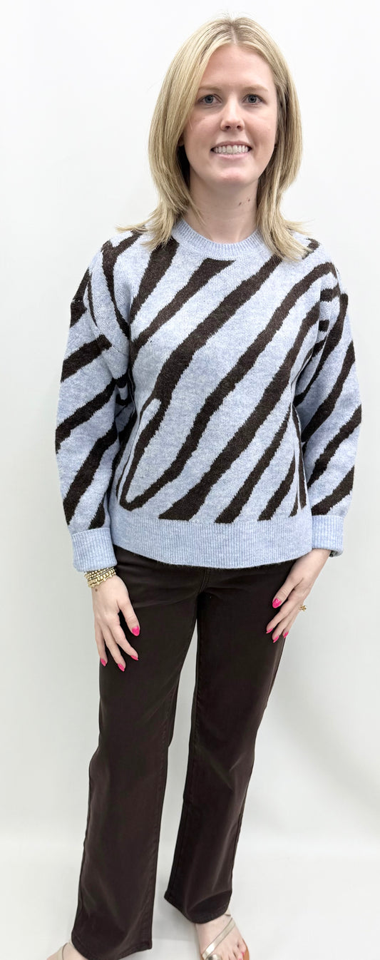 Charlie B. #C2153-721C Blue Zebra Sweater