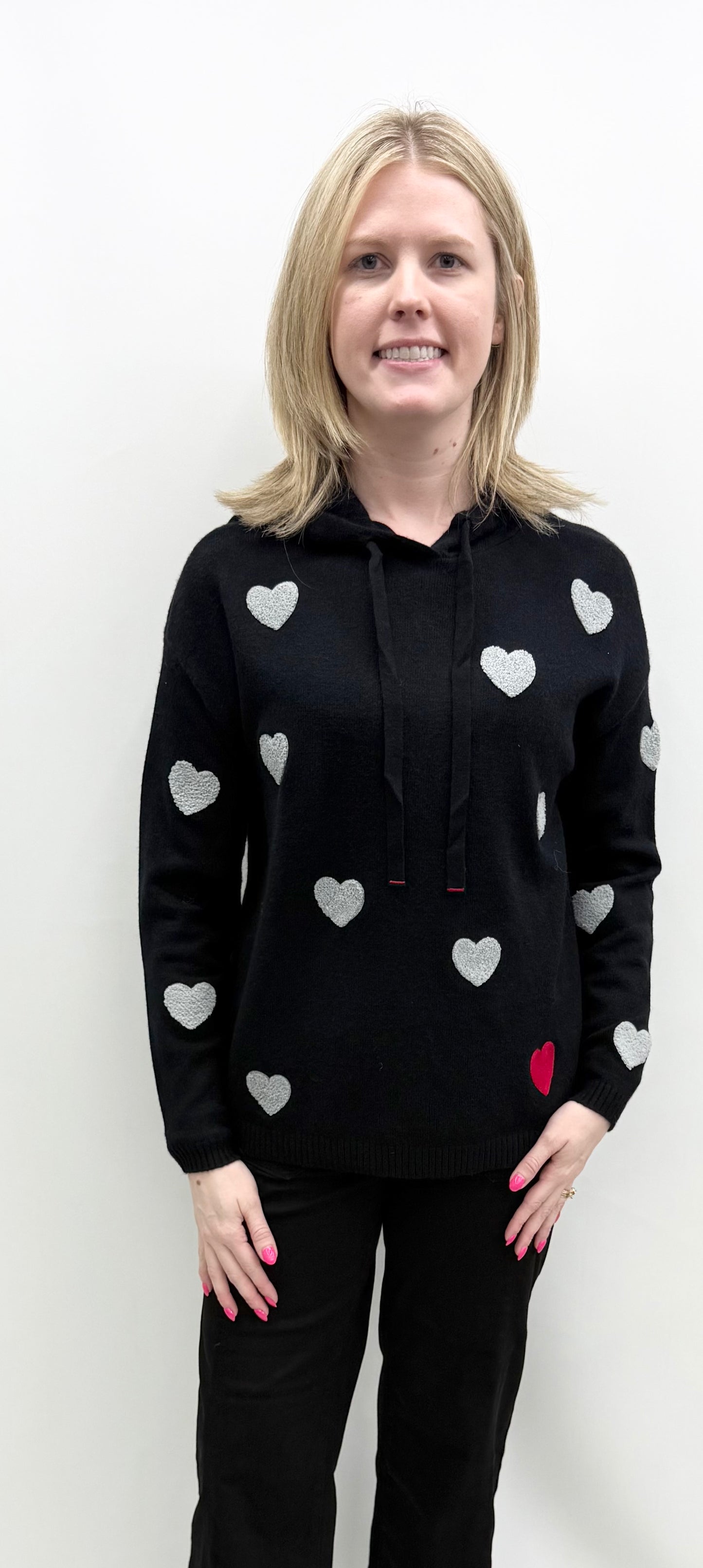 Charlie B. #C2436YR-736A Heart Hooded Sweater