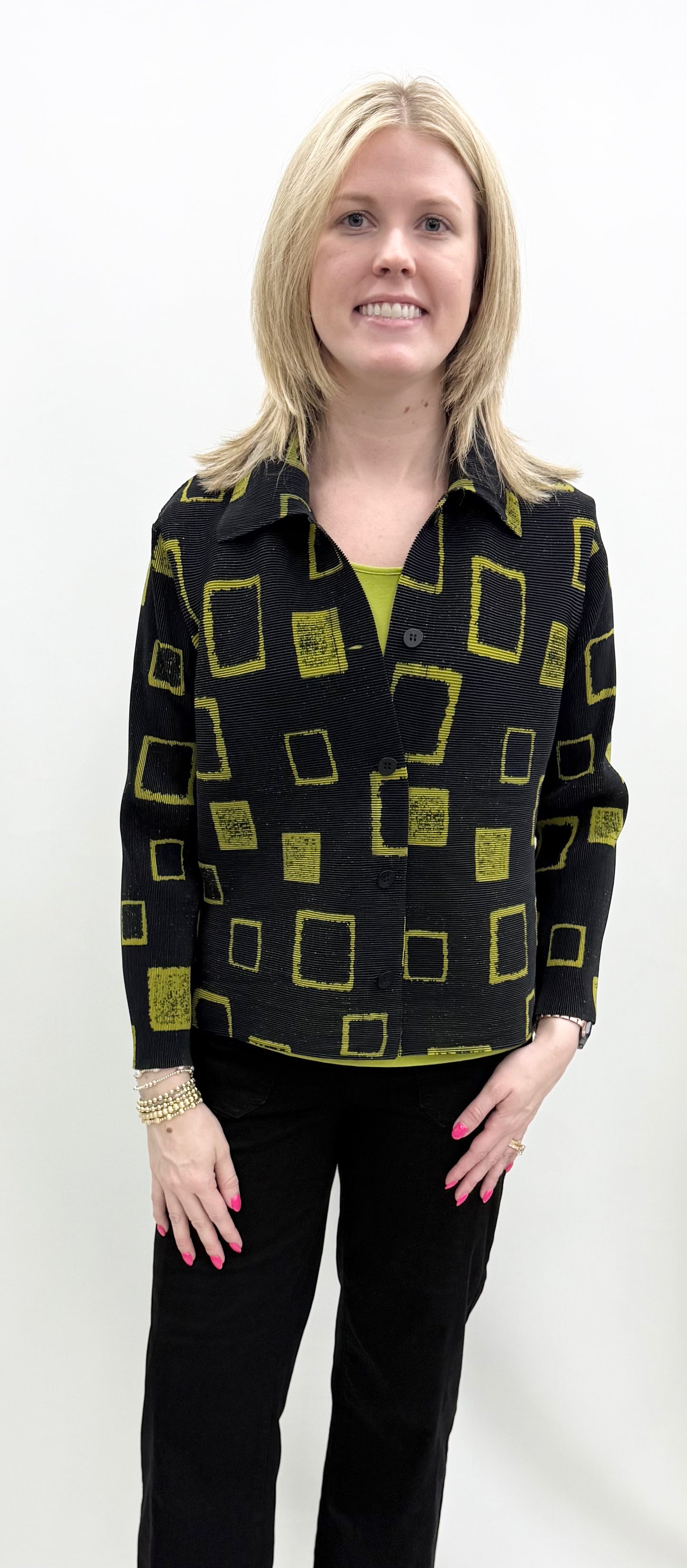Olivia by Habitat #304106 Pear/Black Button Front Jacket