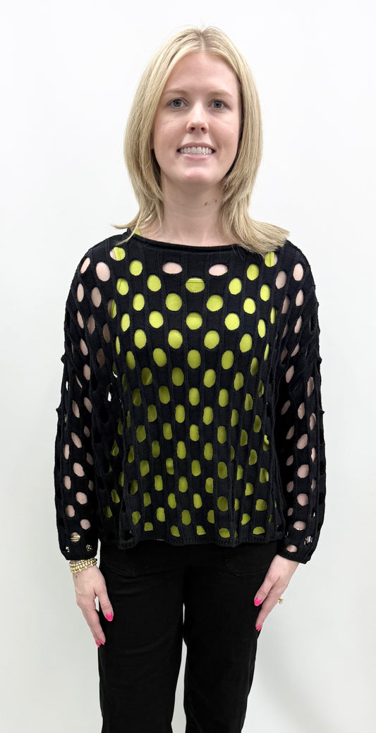Olivia by Habitat #781711 Black Cutout Knit Sweater