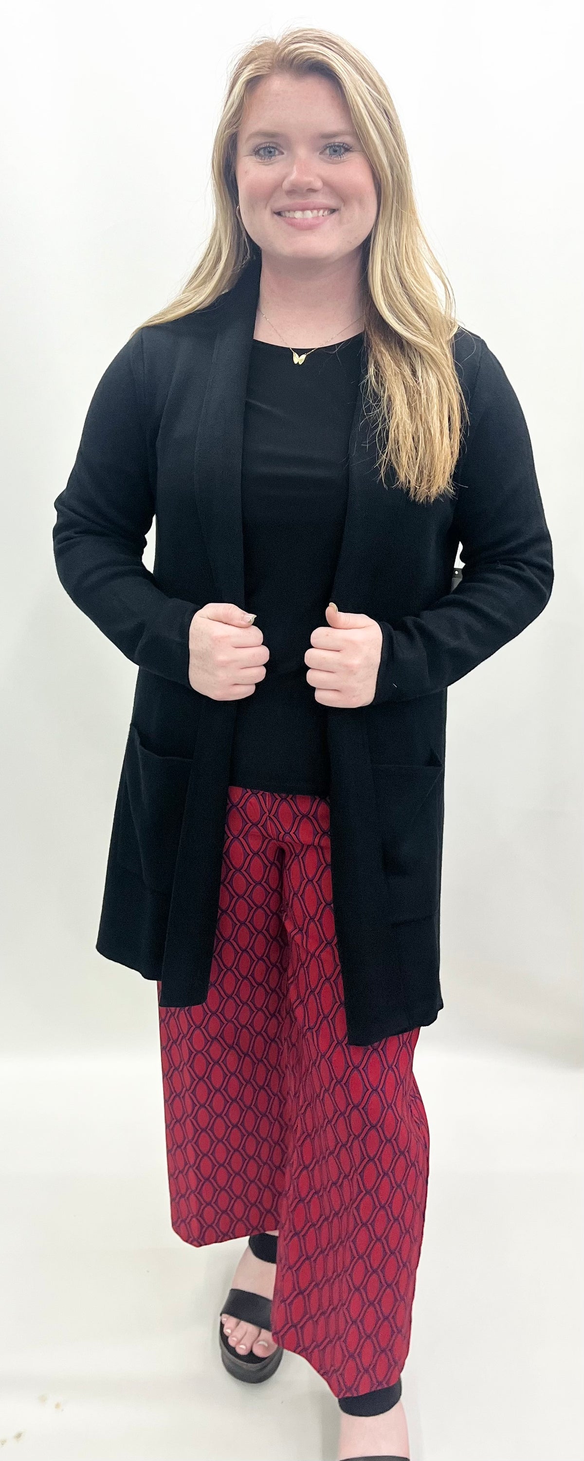 A'la Carte #L36101KM Black  Cardigan