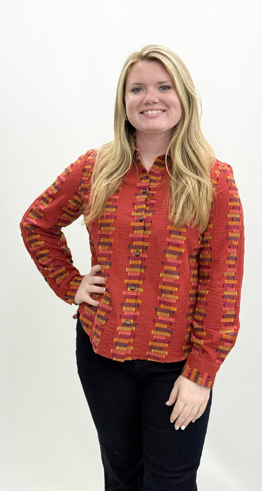 Habitat #49224 Sienna Button Front Blouse