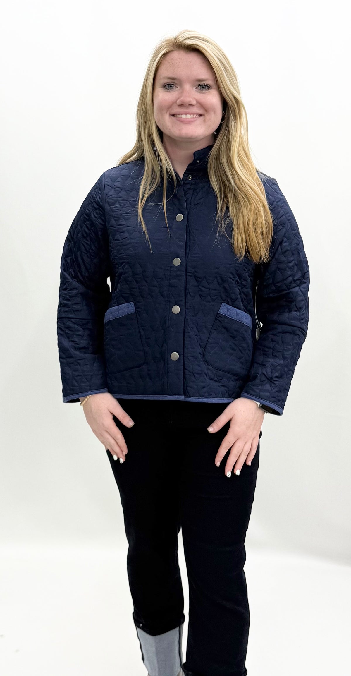 Habitat #22915 Navy Button Front Jacket