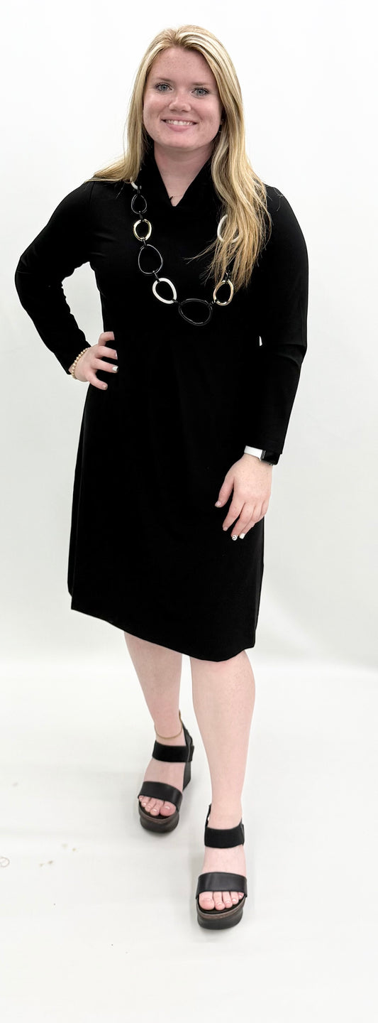 Habitat #55980 Black Dress w/ Cowl Neck