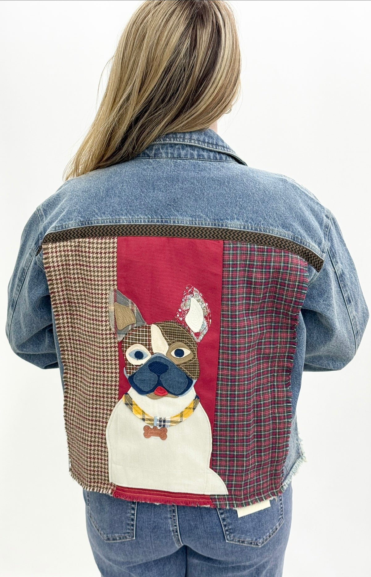 John Mark #J46528JM Dog Print Denim Jacket
