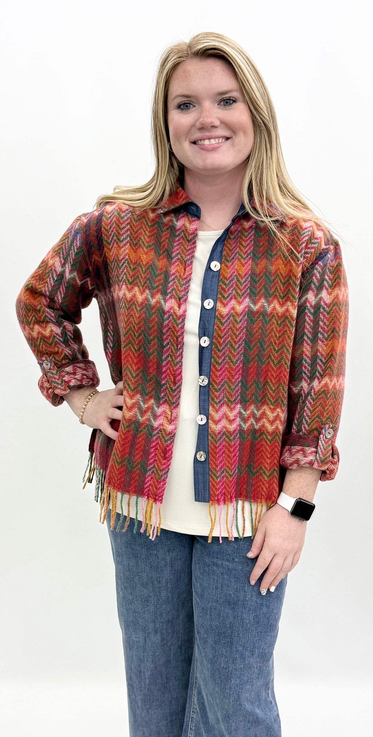 John Mark #J46526JM Pink Plaid Jacket