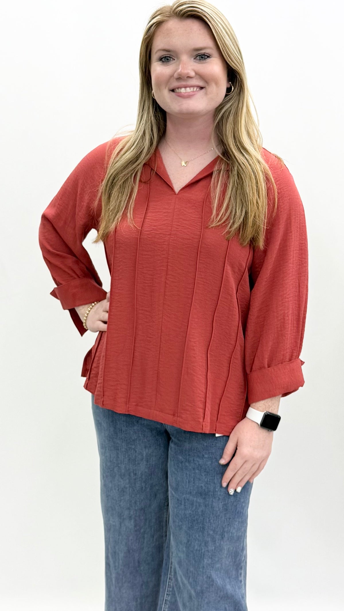 John Mark #J66142TM Rust Orange Top