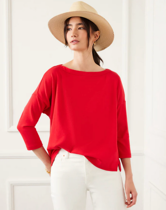 Karen Kane #2L05512 Cherry Boatneck Top