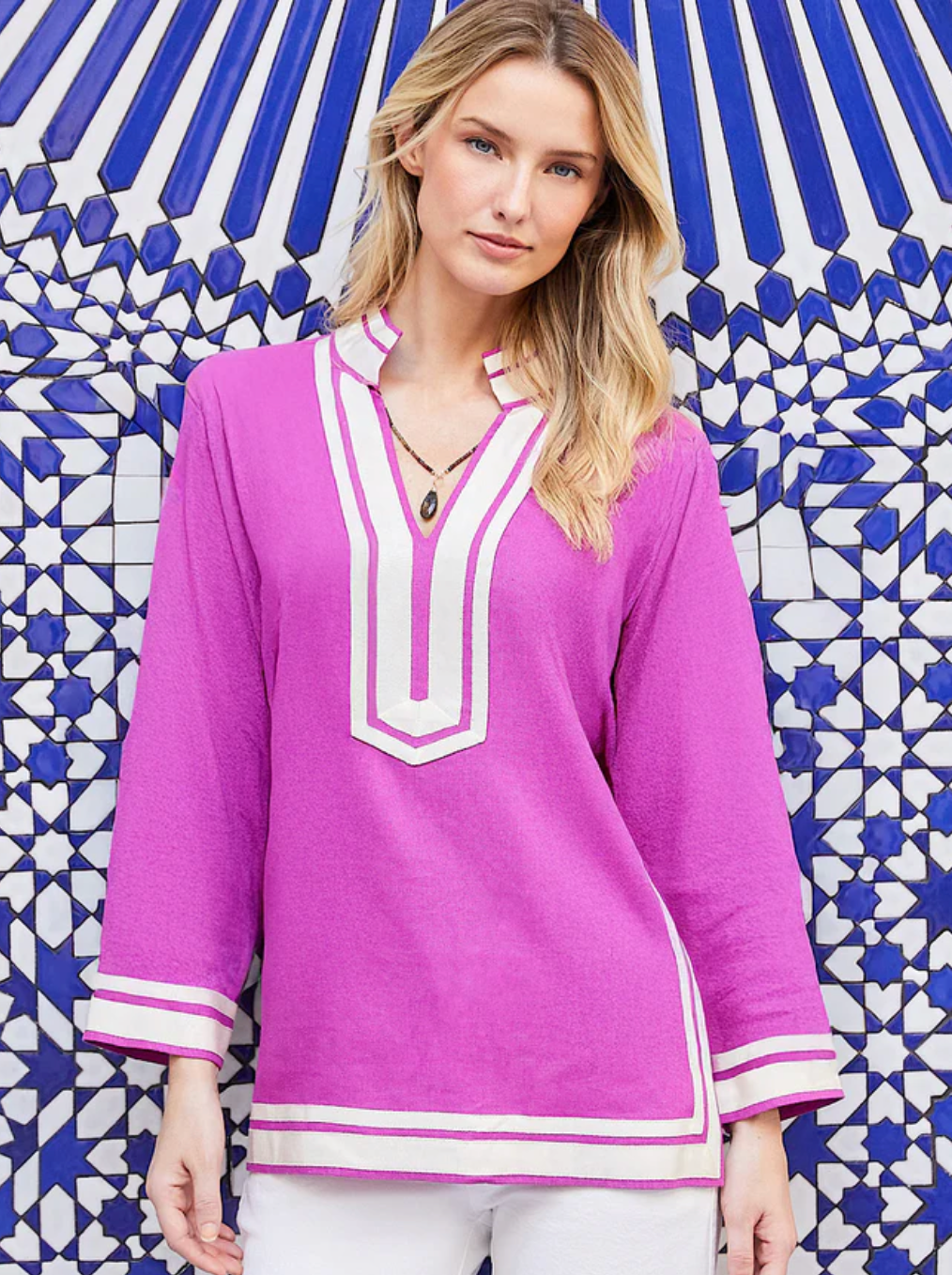 Karen Kane #2L00410 Orchid Stripe Top
