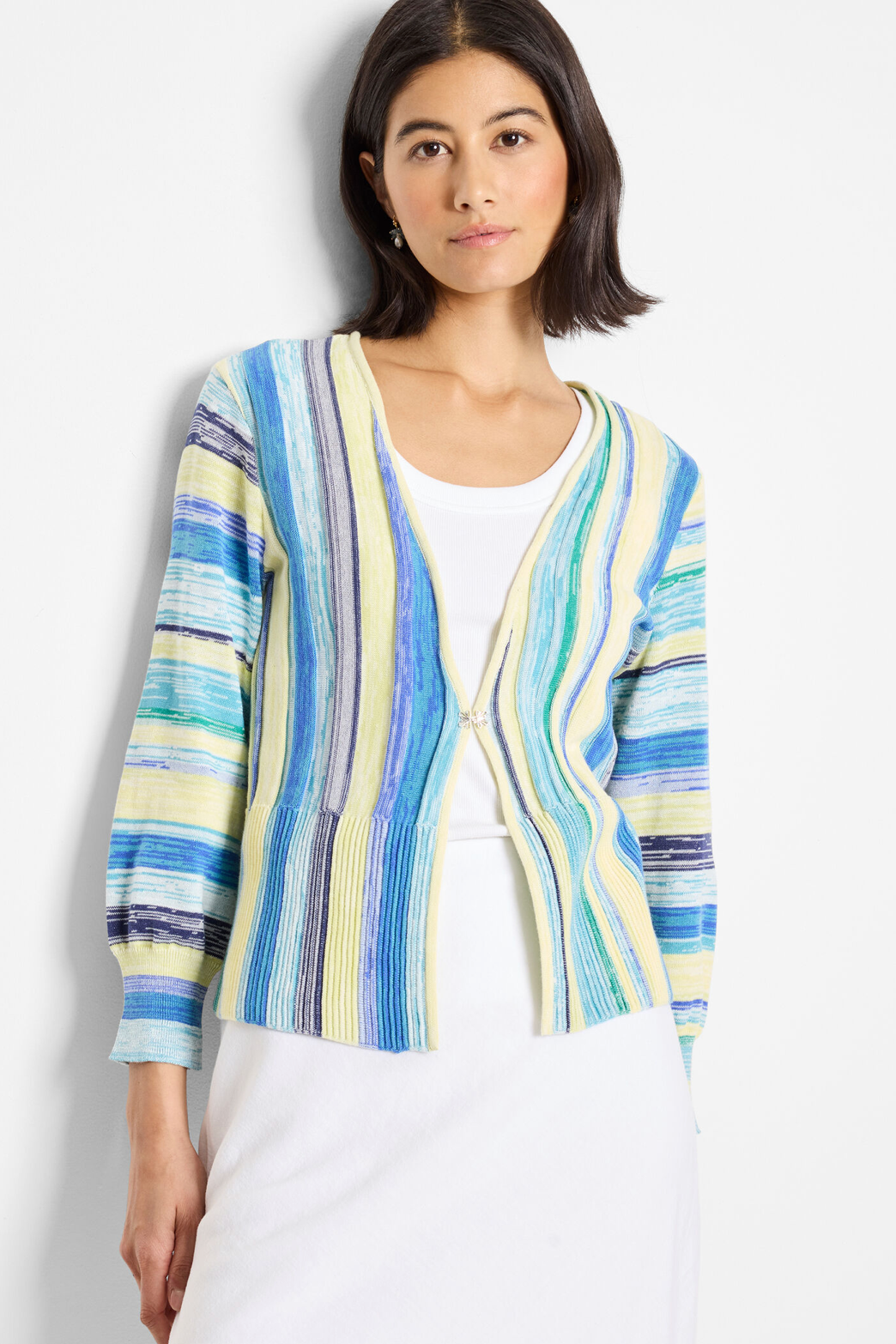 Nic & Zoe #M251158 Blue Cardigan