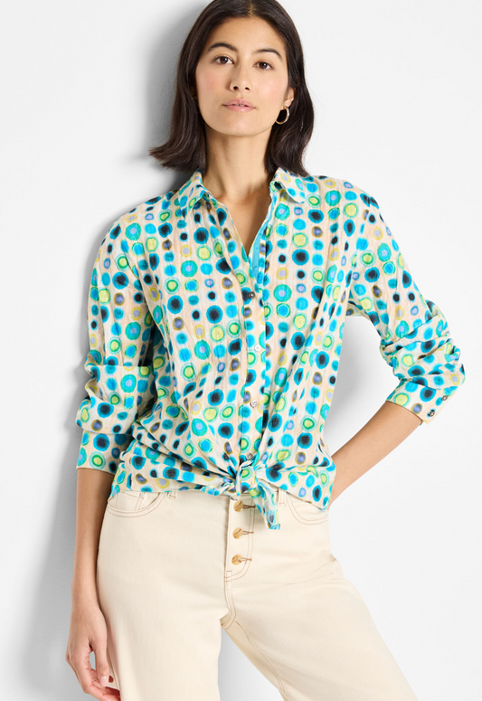 Nic & Zoe #M251615 Aqua Button Up Shirt