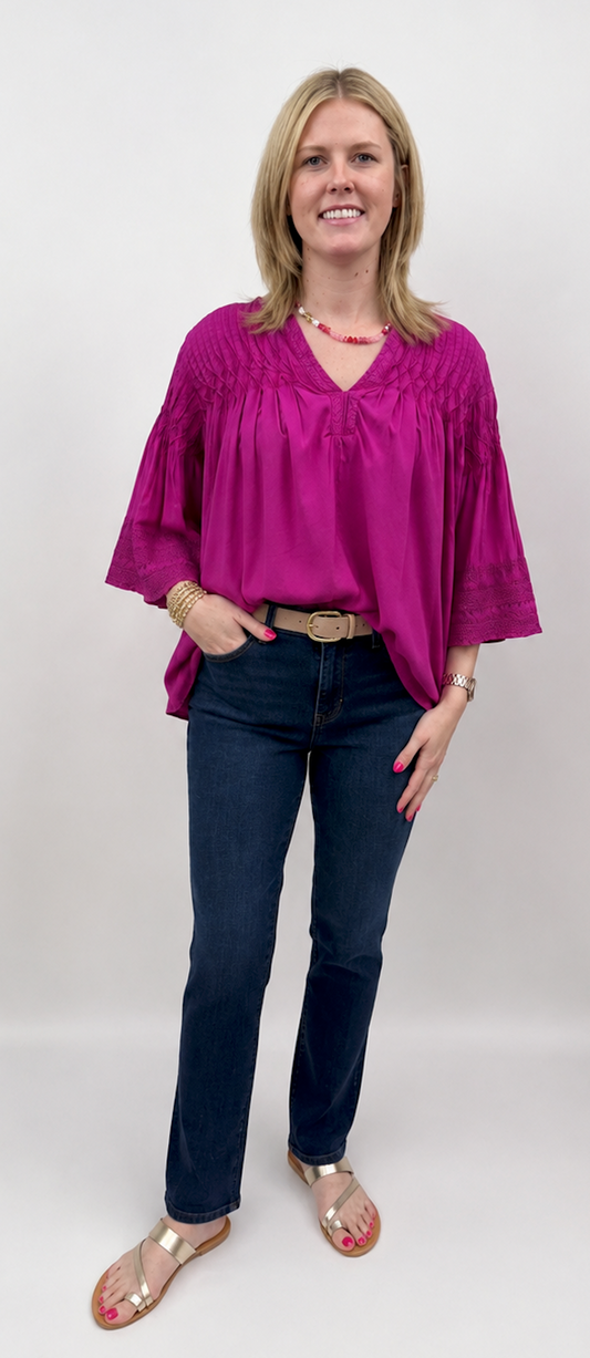 Tru-Luxe #T36351BM Magenta Top